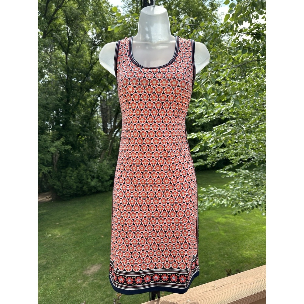 Max Studio Geometric Orange and Black Maxi Dress